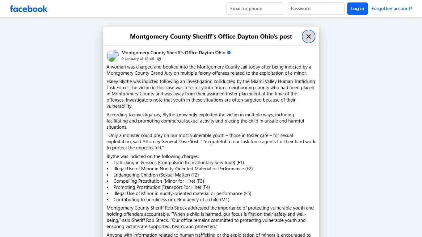 A woman... - Montgomery County Sheriff's Office Dayton Ohio Facebook